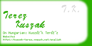 terez kuszak business card